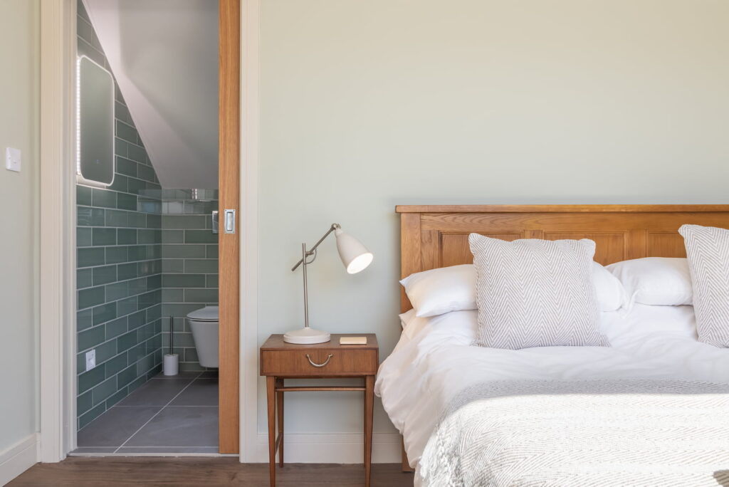 Cow Barn Bedroom 1 with view to ensuite