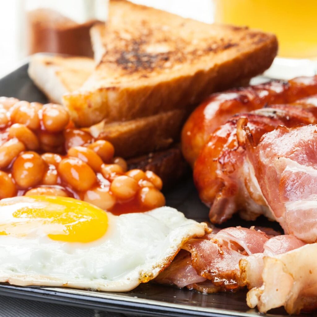 english breakfast closeup